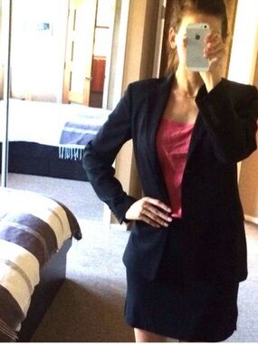 J. Crew NWOT Black A-Line Skirt wool cashmere with 6 black buttons